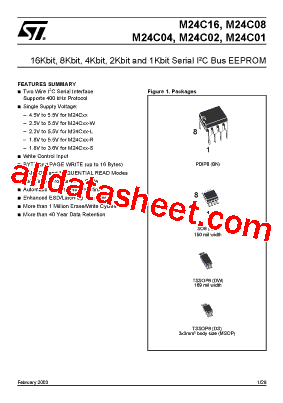 M24C01-RMB3TP Datasheet PDF - STMicroelectronics