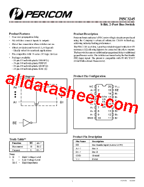 PI5C3245Q Datasheet PDF - Pericom Semiconductor Corporation
