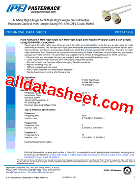 PE39452-6 Datasheet PDF - Pasternack Enterprises, Inc.