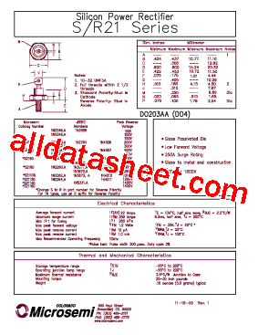 1N2248 Datasheet PDF - Microsemi Corporation