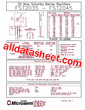 FST2040 Datasheet PDF - Microsemi Corporation